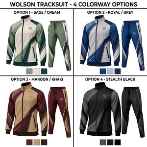 Unisex Custom Sublimation 100% Cotton Tracksuit Full Print Sports Set Lightweight <b>Jacket</b> and Pants for <b>Gym</b> Training Running - Product Image 5