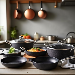 BIG STONE Non-Stick Aluminum Pan (32cm) 18cm 24cm 20cm Diameter Induction Cooker Compatible <b>Ceramic</b> Cookware Set for Kitchen Use - Product Image 3