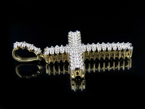 S925 <b>Sterling</b> <b>Silver</b> Jesus <b>Cross</b> Fine Jewelry <b>Pendants</b> & Charms Fully Studded With Round Cut Moissanite VVS Clarity Diamonds - Product Image 2