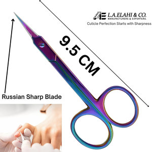 Tijeras profesionales de manicura de Punta puntiaguda, hoja curva Extra fina, tijeras afiladas para cutículas, corte fino de acero inoxidable - Product Image 3