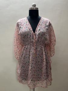 Robe caftan courte et élégante pour femmes, décontractée, imprimée pour le travail, l'été, la plage, les vacances et les fêtes. - Product Image 4