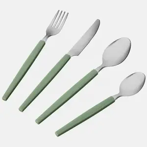 Ensemble de couverts jetables écologiques martelés en acier inoxydable avec finition miroir pour la vaisselle de cuisine et de mariage - Product Image 3