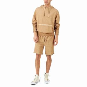 Venta al por mayor de chándales de gimnasio de invierno personalizados de los hombres de manga larga transpirable con capucha con pantalones cortos a juego conjuntos de estilo de calle en Tallas grandes - Product Image 3