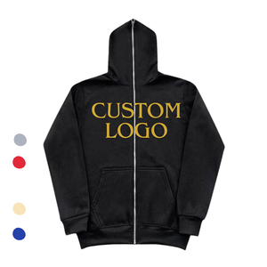 เสื้อฮู้ดผู้ชายซิปเต็มตัววินเทจพิมพ์โลโก้ได้ตามต้องการ - Product Image 1