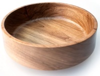 Grote acacia houten kom voor salade, fruit, snacks, diep gebogen design, gladde afwerking, handgemaakt, milieuvriendelijk, BPA-vrij, vaatwasserbestendig