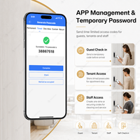 Serrure de porte intelligente sans clé IP65 norme européenne pour appartement et hôtel, gestion à distance par application TTLOCK et mot de passe, pour l'approvisionnement des projets