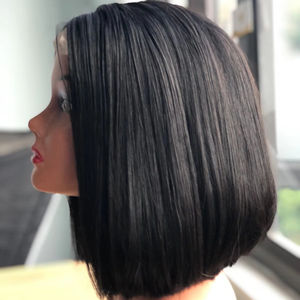 Perruques Bob en Cheveux Humains 100% Naturels, Lisses et Raides, Qualité Supérieure du Vendeur, Dentelle HD 5*5, Cheveux Vietnamiens Bruts, Couleur Naturelle, Noir Décoloré - Product Image 1