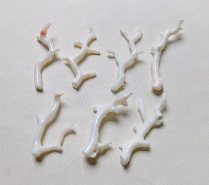 Palo de coral japonés genuino, 7 piezas, palo pulido de coral blanco, piedra preciosa suelta de coral japonés - Product Image 1