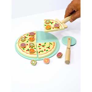 Juego de Pizza de Madera para Niños, Juguete de Cocina para Jugar y Educar, Empaquetado en Caja - Product Image 1