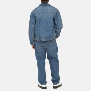 Vestes en jean pour hommes avec logo personnalisé, design élégant, style streetwear bleu sport, patch - Product Image 5