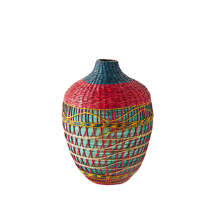 Vase à fleurs décoratif moderne en jonc de mer tressé, fait main en porcelaine de haute qualité, fabriqué au Vietnam, pour toutes occasions, vente en gros - Product Image 1