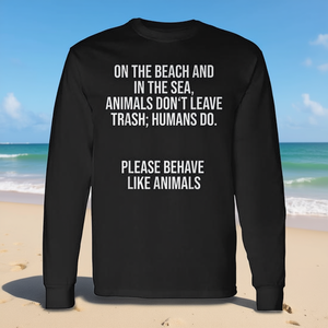 Camiseta de Manga Larga Vegana y Vegetariana con Estampado de Animales que No Dejan Residuos, Ropa Promocional Ecológica - Product Image 3