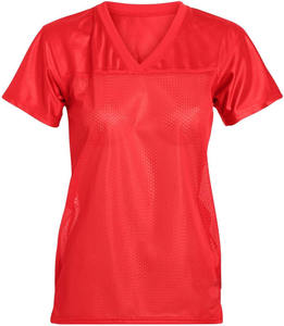 Factory Custom High Quality t <b>Shirt</b> Manufacturer Women's Oversized Cropped Boxy American Football Jersey Porthole <b>Mesh</b> T <b>Shirt</b> - Product Image 6