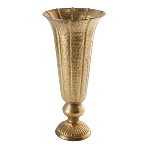 Vintage Golden Hammered Metal Flower Vases for Living Room & Bedroom, Decorative Iron Flower Vases for Home & Study Table - Product Image 2