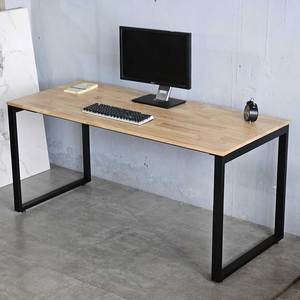 160x70cm HBRT037 Rubberwood <b>Computer</b> <b>Desk</b> with Rectangular Iron Legs - Product Image 2