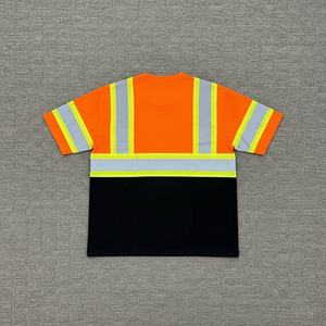 T-shirts de travail pour hommes, à manches courtes, respirants, réfléchissants, de haute visibilité, taille plus, vêtements de travail formels - Product Image 2