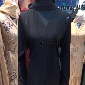 Dubai Beautiful <b>Black</b> Traditional Islamic Women XXL Abaya <b>Kaftan</b> Handwork Beautiful <b>Black</b> Colour Muslim Traditional Dress - Product Image 1