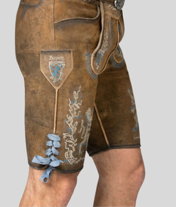 2025 New Arrival Bavarian Style <b>Men's</b> High Quality Goat Suede Leather Lederhosen <b>Slim</b> Fit Mid Quick Dry Breathable Pockets-for - Product Image 3