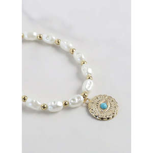 Bracciale A3shop con Occhio Turco e Perla, Elegante e Protettivo Braccialetto di Perle - Product Image 2