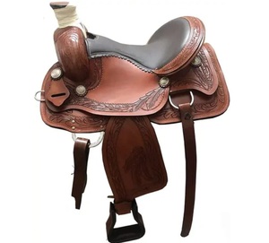 Silla de caballo de cuero occidental hecha a mano de primera calidad, duradera, cómoda y elegante para jinetes de todos los niveles - Product Image 1