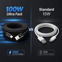 Câble de charge rapide XXD 100W style Mecha 4-en-1 en alliage de zinc PD 3.0, câble de données tressé USB-C vers Type-C Lightning Micro pour iPhone