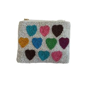 Porte-monnaie brodé à la main avec des perles de graines colorées, style vintage, broderie de perles de graines - Product Image 2