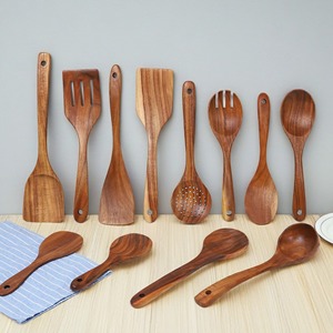 Espátulas de cocina utensilio de madera para agitar, mezclar, freír alimentos, espátula de madera, juegos de utensilios de cocina combinados - Product Image 1