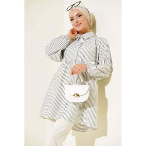 Camisa Tobillera Elástica Rayas Blanco - Product Image 2