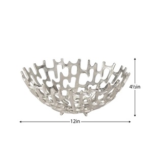 ชามผลไม้อลูมิเนียมมีลวดลายตัดเป็นชิ้นดีไซน์ร่วมสมัยเหมาะสำหรับตกแต่งโต๊ะกลางโต๊ะอาหารและใช้เป็นของขวัญ - Product Image 5