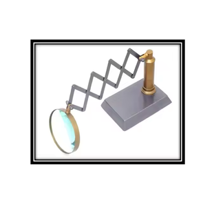 แว่นขยายซิกแซกทองเหลืองโบราณดีไซน์การเดินเรือแบบวินเทจสำหรับตั้งโต๊ะแสดงของตกแต่งสำนักงานและให้เป็นของขวัญที่ใส่ใจ - Product Image 2