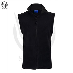 Winter Warm Unlined Sleeveless Full Zipper Stand Collar Customized Material Outdoor Wear Polar <b>Fleece</b> <b>Vest</b> For <b>Men</b> - Product Image 2