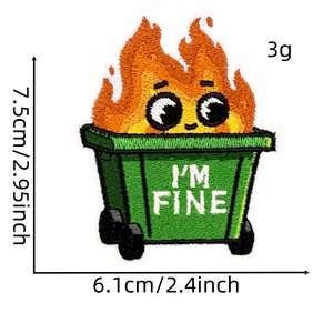 Écussons brodés personnalisés en tissu, motifs animaux et feu, à coudre ou à thermocoller, pour vêtements, badges de marque, étiquettes, écussons tissés - Product Image 3