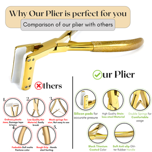 Pince à pression en or de qualité supérieure-Outils d'extension de cheveux-Conçu pour la précision et le confort - Product Image 3