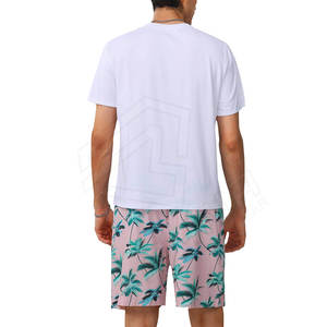 Conjunto corto de algodón personalizado de buena calidad OEM para hombre/conjunto doble para gimnasio Camiseta de algodón para hombre al por mayor con pantalones cortos a juego transpirables - Product Image 2