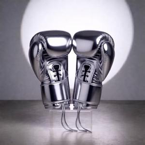 Guantes de Entrenamiento Profesionales de Cuero Metálico Iridiscente con Cierre de Cordones y Acolchado de Espuma Multicapa para Sparring - Product Image 4