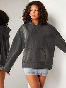 Sudadera con capucha de lavado ácido de la mejor calidad al por mayor 400 GSM - Product Image 3