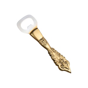 Ouvre-bouteille de luxe fait à la main en métal gaufré design floral à bas prix - Product Image 1