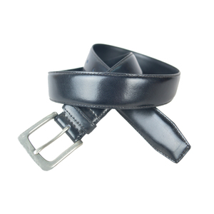 Ceinture habillée en cuir véritable de longueur personnalisée pour hommes de qualité supérieure boucle de cadre en laiton noir lisse pour un usage formel et décontracté - Product Image 1