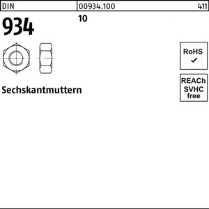 Paquete de 500 Tuercas Hexagonales M10 DIN 934 para Diversas Aplicaciones Industriales y de Bricolaje - Product Image 1