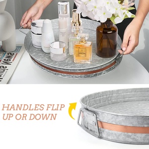 ถาดวงรีโลหะชุบสังกะสีพร้อมการตัดแต่งทองแดงการใช้งานสำหรับบ้านโรงแรมบาร์ร้านอาหารโอกาสแต่งงานการออกแบบใหม่ผู้ซื้อเชิงพาณิชย์ - Product Image 5