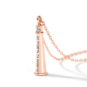 Jeulia Guiding Light Lighthouse Design Round Cut Personalized Sterling Silver Fashion Pendant Necklace - Product Image 3