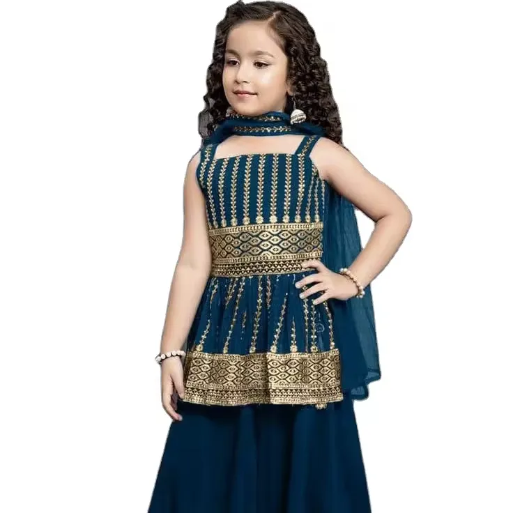 Nueva colección de disfraces bordados para niñas, ropa de India y Pakistán, precio bajo 2024
