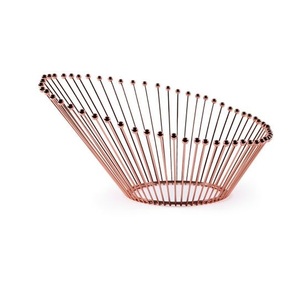 Cuenco de fruta de Metal de forma cónica personalizado, alambre de Metal negro mate de alta calidad, nuevo diseño, superventas - Product Image 1