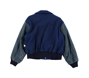 Veste universitaire rétro de style sportif pour hommes, manches en cuir de qualité supérieure, tissu toile vintage pour vestes de taureaux, service OEM de Chicago - Product Image 4