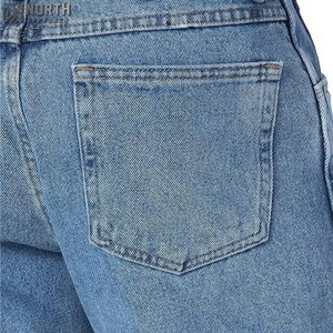 2025 High Street Trending Hip Hop Personnalisé En Gros Hommes Denim Jeans 100% Coton Coupe Droite À La Mode Déchiré Logo Personnalisé - Product Image 5