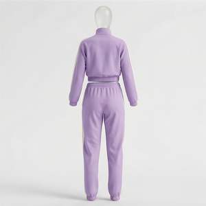 Conjuntos Deportivos de Dos Piezas para Mujer, Chaqueta con Cremallera y Pantalones con Cintura Elástica, Logotipo Personalizado OEM, Precio al por Mayor - Product Image 2