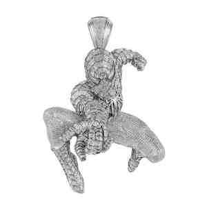 Luxueux pendentif de style rappeur plaqué or blanc et rose 14 carats entièrement glacé Hip Hop avec Moissanite Diamond Passes Diamond Tester - Product Image 2