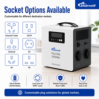 Kit Générateur Solaire Portable Sharxell Falcon 2000Wh, Station d'Énergie 1000W avec Panneau Solaire 400W pour la Maison, le Magasin et les Secours d'Urgence