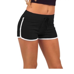 Shorts de sport décontractés pour femmes, taille haute, cordon de serrage, respirant, séchage rapide, motif uni, pour l'été, le yoga, le vélo, coupe droite BD - Product Image 4