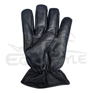 Mens <b>Black</b> Leather Gloves Premium Quality Twill Cuff Goat Leather Gloves XL Daily Outdoor Winter Fashion Stylish Gloves for Guys - Product Image 5